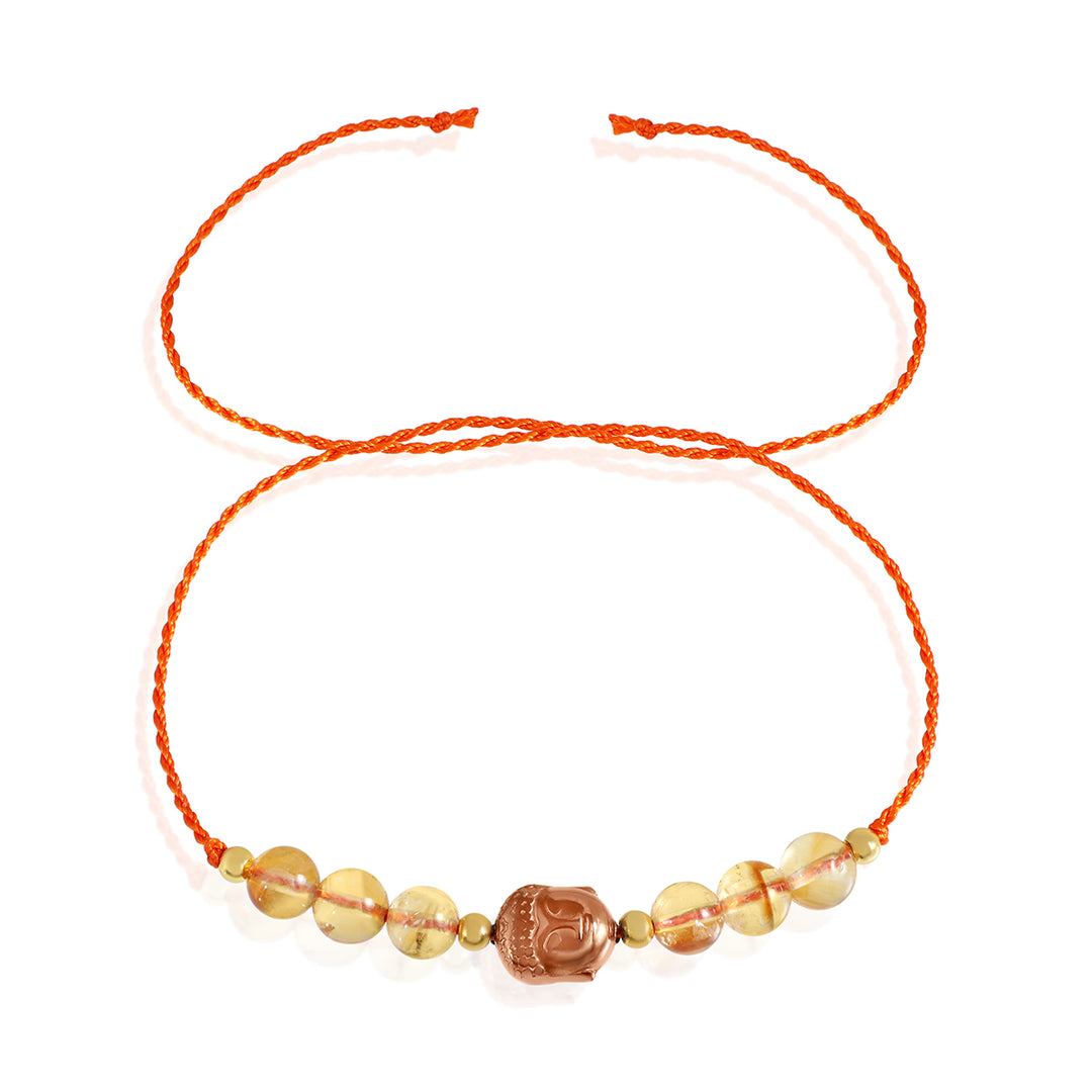 Citrine Buddha Rakhi - Abundance & Stability