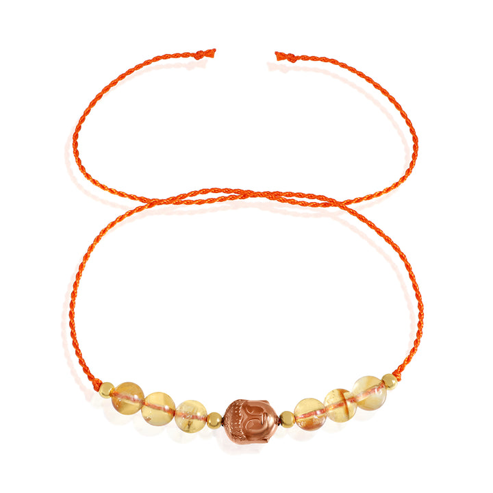 Citrine Buddha Rakhi - Abundance & Stability