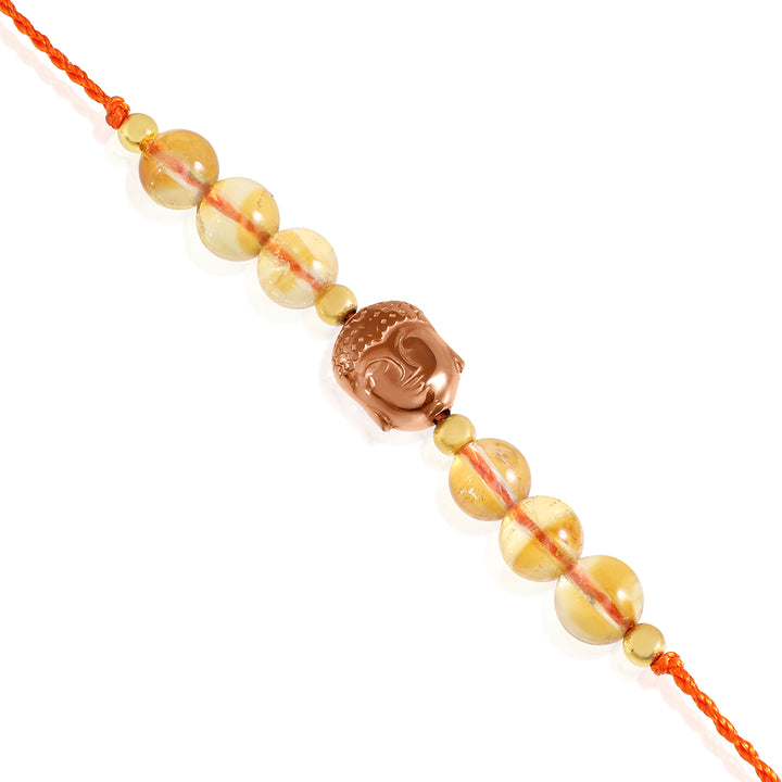 Citrine Buddha Rakhi - Abundance & Stability