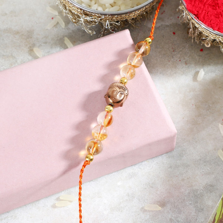 Citrine Buddha Rakhi - Abundance & Stability