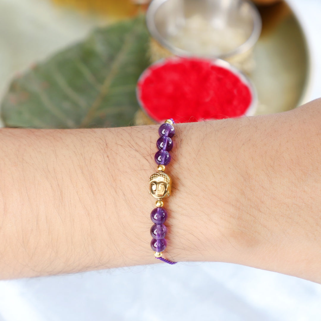 Amethyst Buddha Rakhi - Tranquility & Grounding