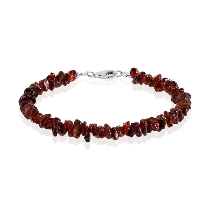 Garnet Nugget Silver Bracelet - Passion & Vitality