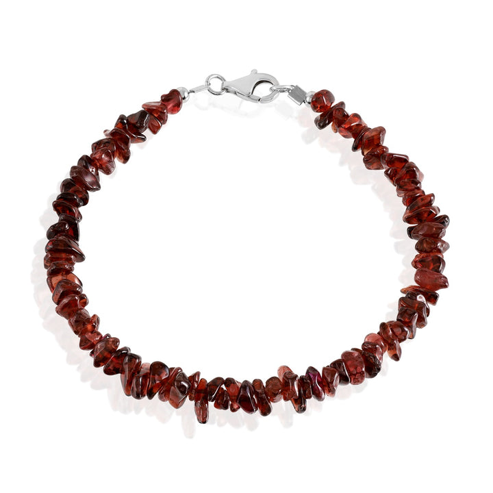 Garnet Nugget Silver Bracelet - Passion & Vitality