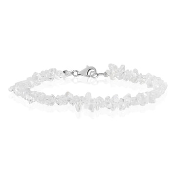 Clear Quartz Nugget Silver Bracelet - Radiant Clarity & Elegance