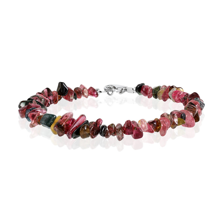 Multi Tourmaline Nugget Silver Bracelet - Balance & Positivity