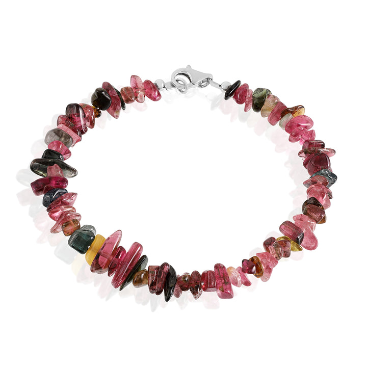 Multi Tourmaline Nugget Silver Bracelet - Balance & Positivity