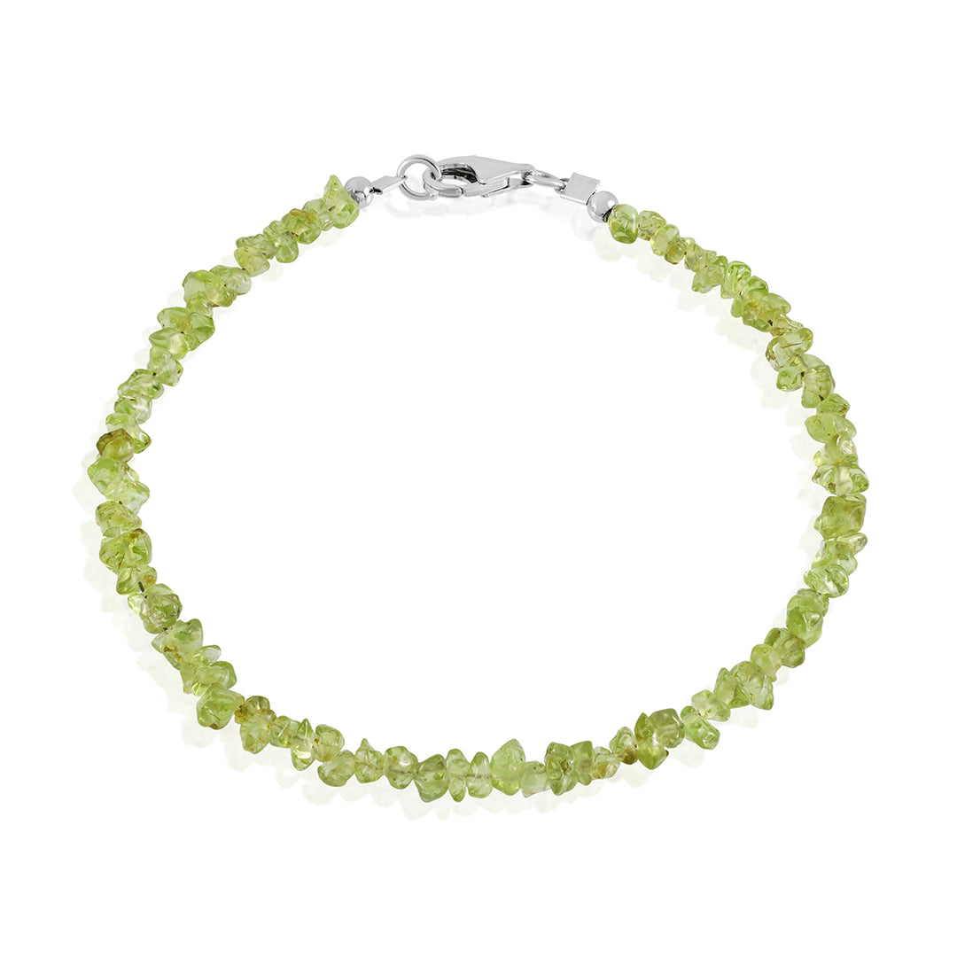 Peridot Nuggets Silver Bracelet - Renewal & Prosperity