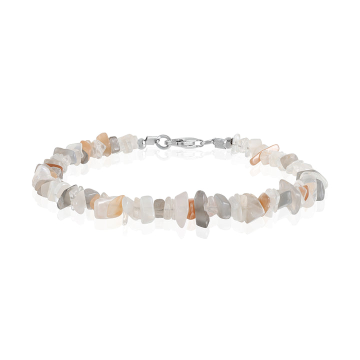 Multi Moonstone Nugget Silver Bracelet - Harmony & Intuition