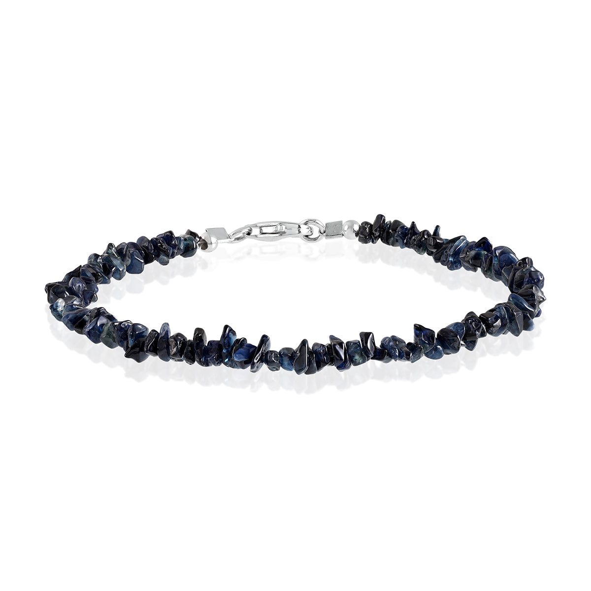 Blue Sapphire Nugget Silver Bracelet - Wisdom & Protection