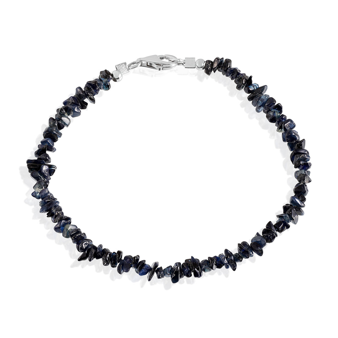 Blue Sapphire Nugget Silver Bracelet - Wisdom & Protection