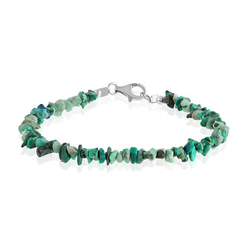 Chrysocolla Nugget Silver Bracelet - Harmony & Empowerment