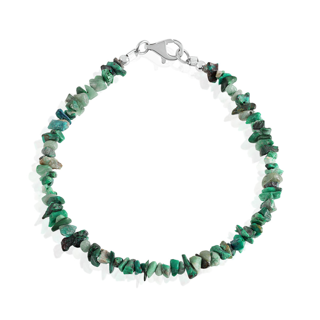 Chrysocolla Nugget Silver Bracelet - Harmony & Empowerment