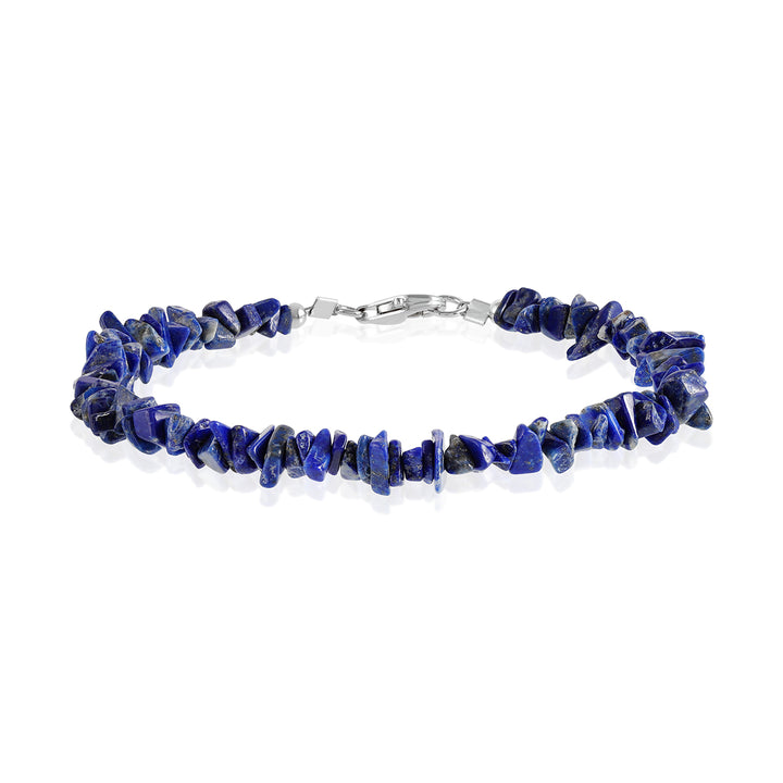 Lapis Lazuli Nugget Silver Bracelet - Wisdom & Serenity