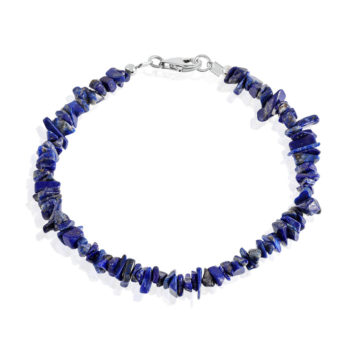 Lapis Lazuli Nugget Silver Bracelet - Wisdom & Serenity