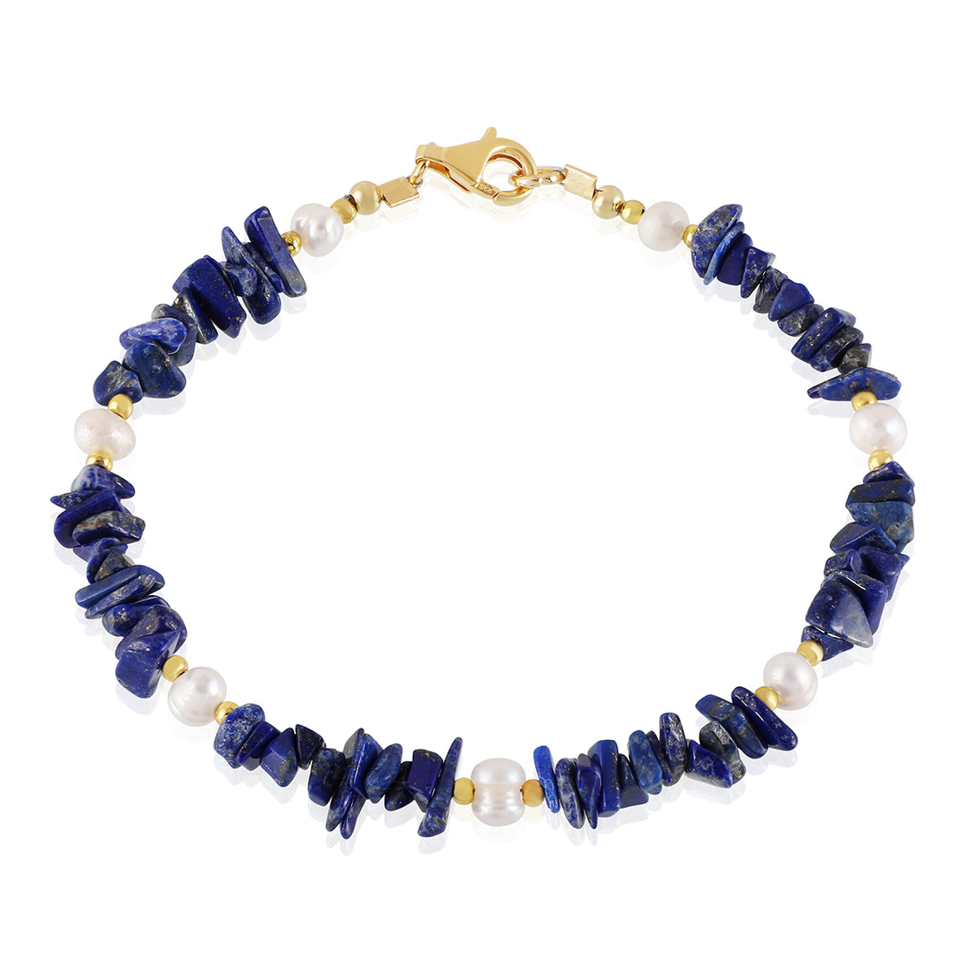 Lapis Lazuli and Pearl Bracelet - Wisdom & Purity