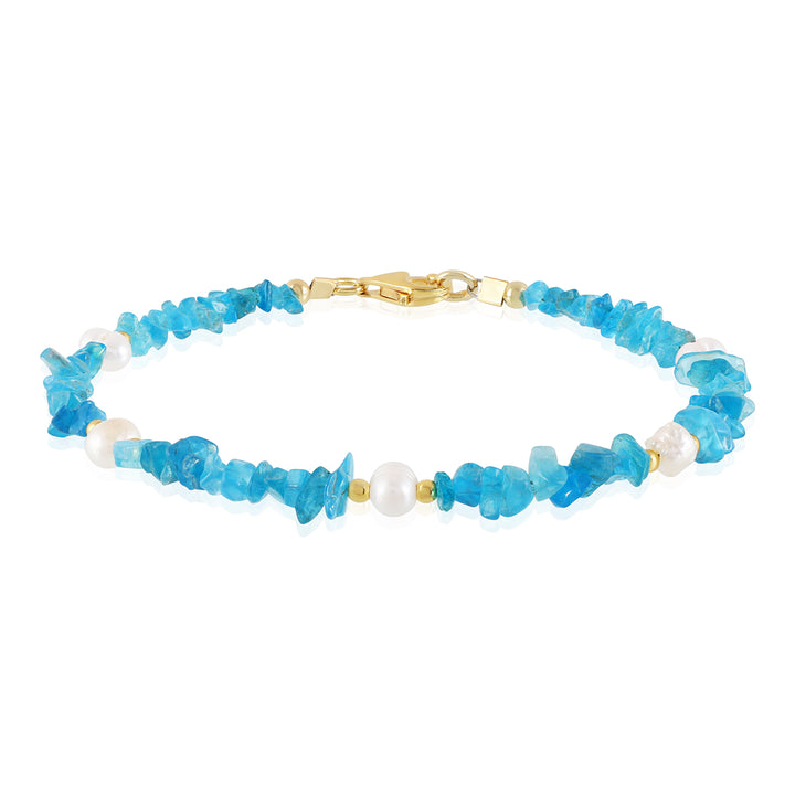 Apatite and Pearl Bracelet - Clarity & Purity