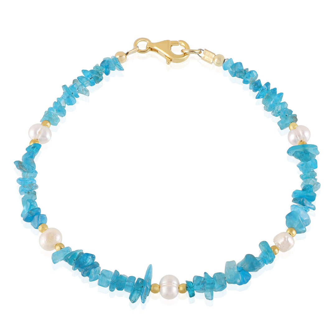 Apatite and Pearl Bracelet - Clarity & Purity