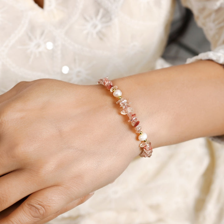 Andesine and Pearl Silver Bracelet - Vitality & Purity