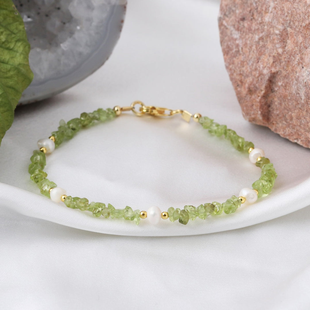 Peridot and Pearl Bracelet - Renewal & Purity