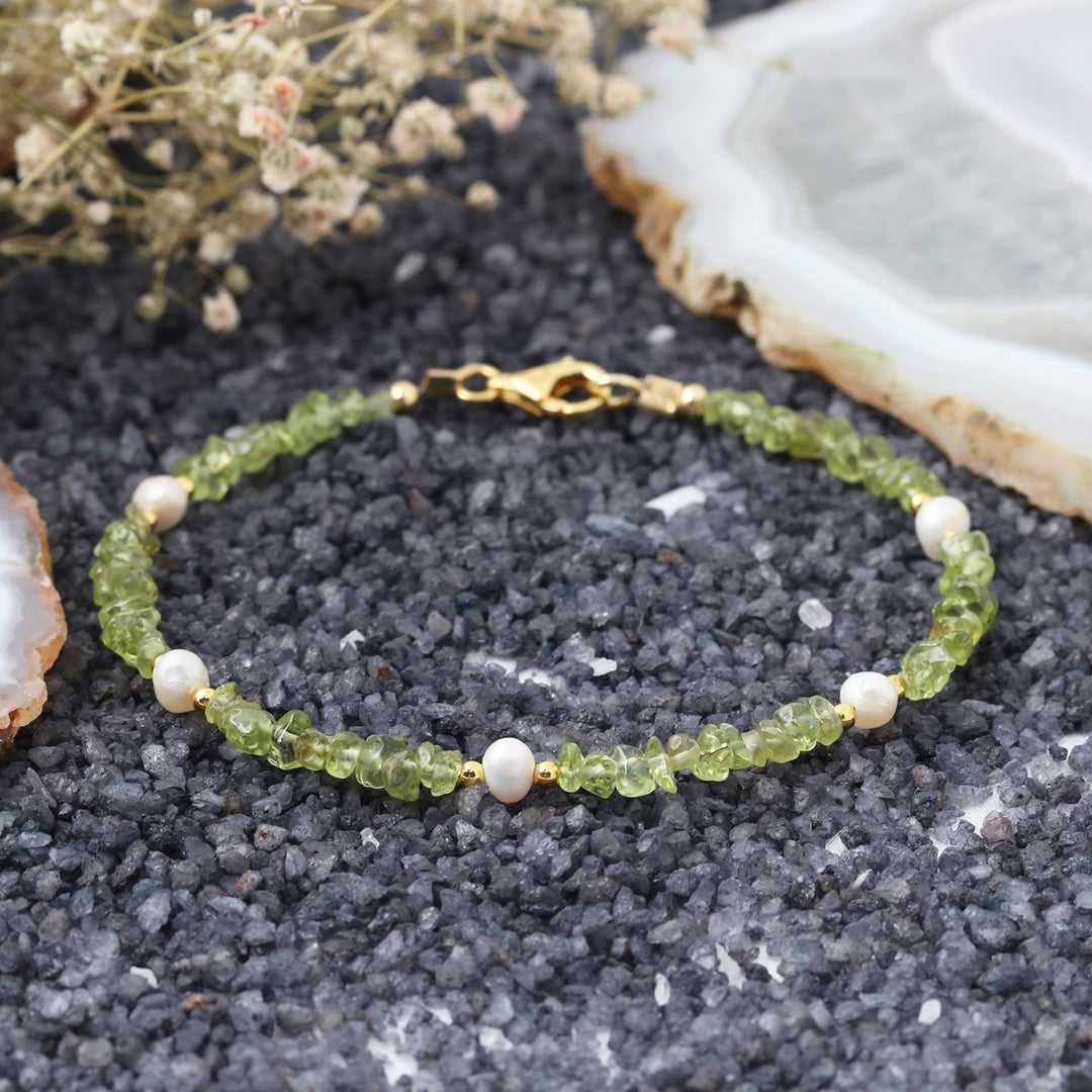 Peridot and Pearl Bracelet - Renewal & Purity