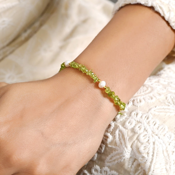 Peridot and Pearl Bracelet - Renewal & Purity