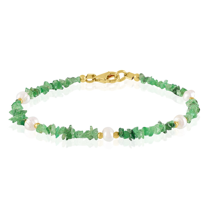 Tsavorite and Pearl Silver Bracelet - Abundance & Purity