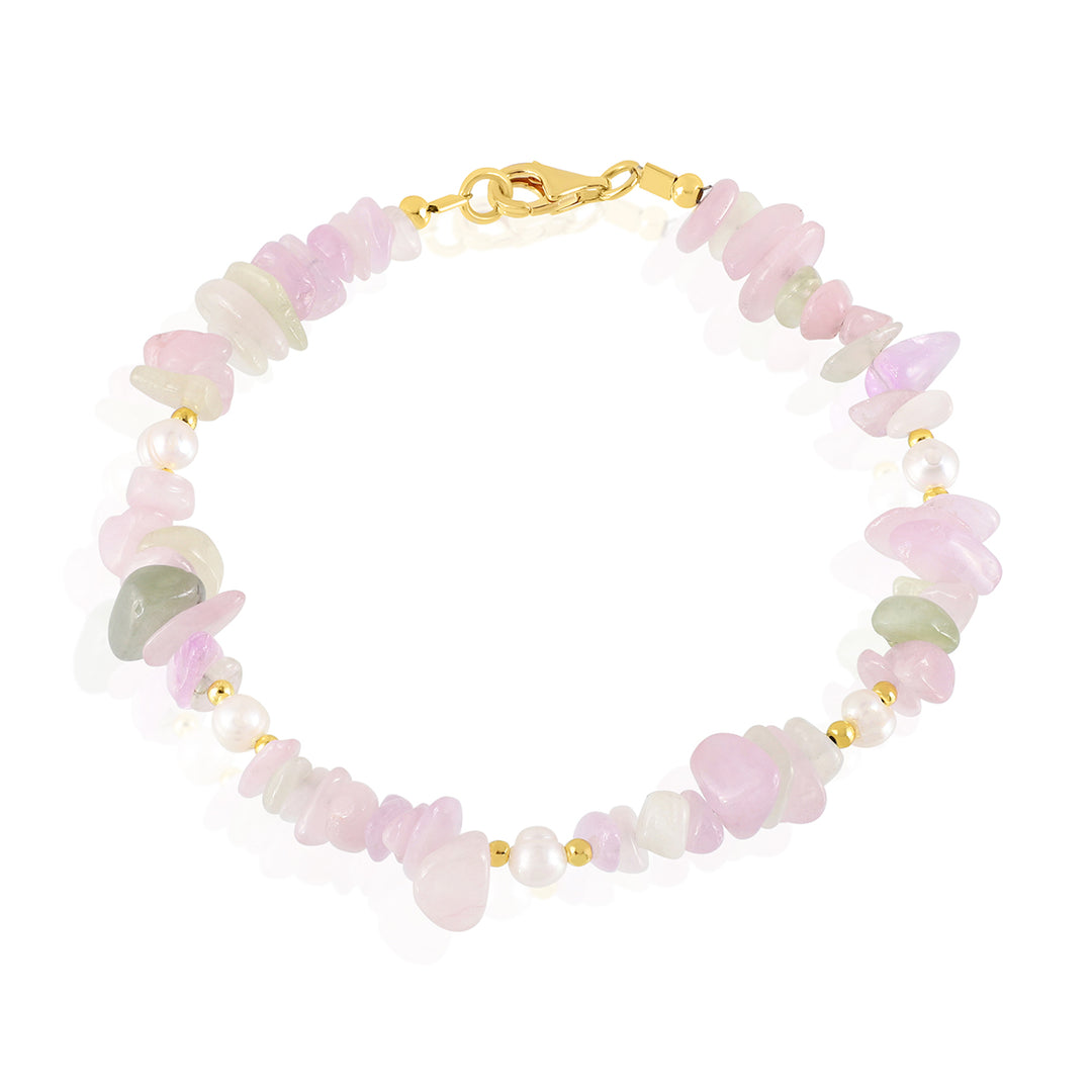 Kunzite and Pearl Silver Bracelet - Love & Serenity