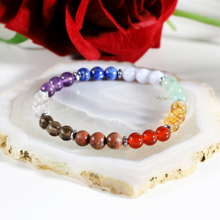 9 Chakra Healing Gemstone Bracelet (6mm Beads)