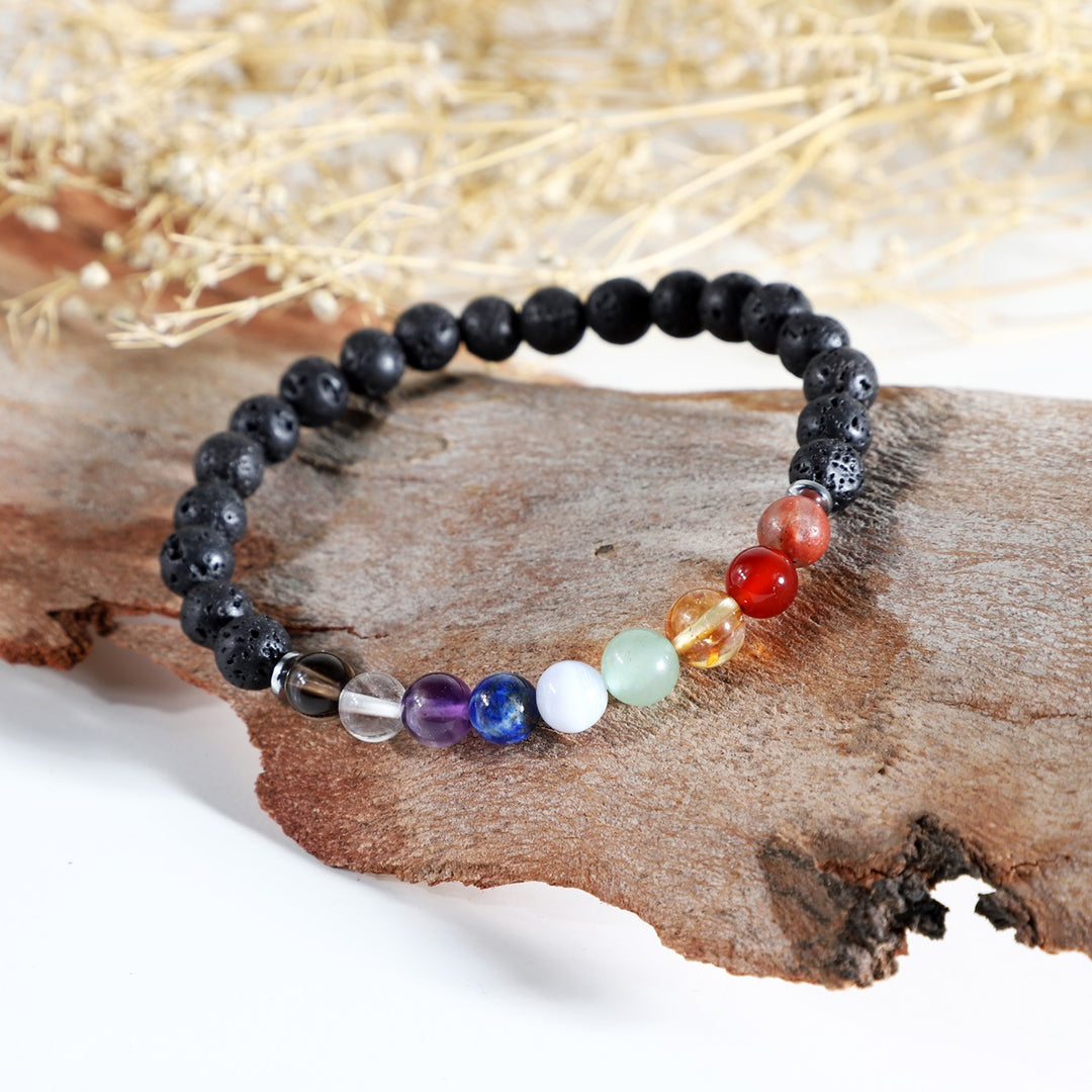 9 Chakra Healing Lava Gemstone Bracelet | Unisex