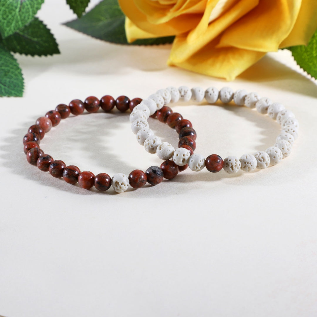 Red Jasper and Lava Bracelet Combo