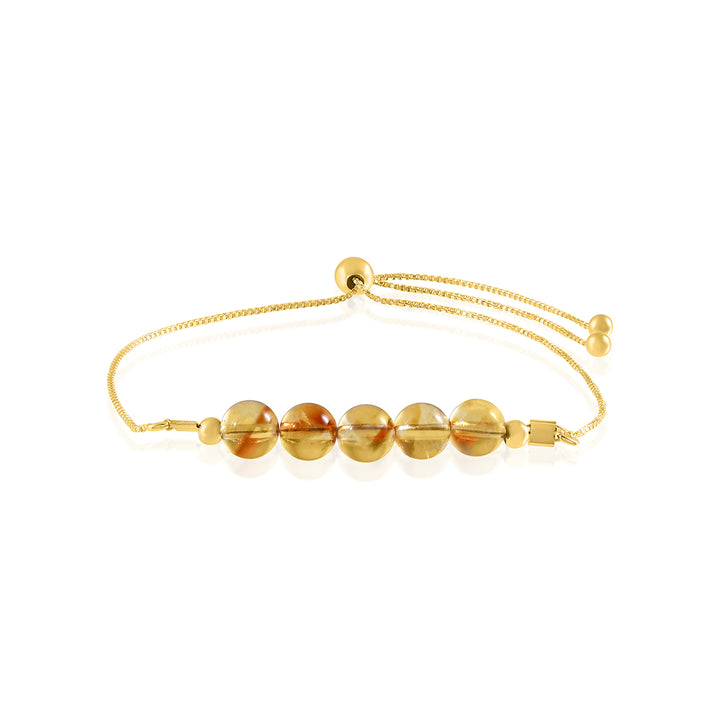 Citrine Silver Bolo Chain Bracelet