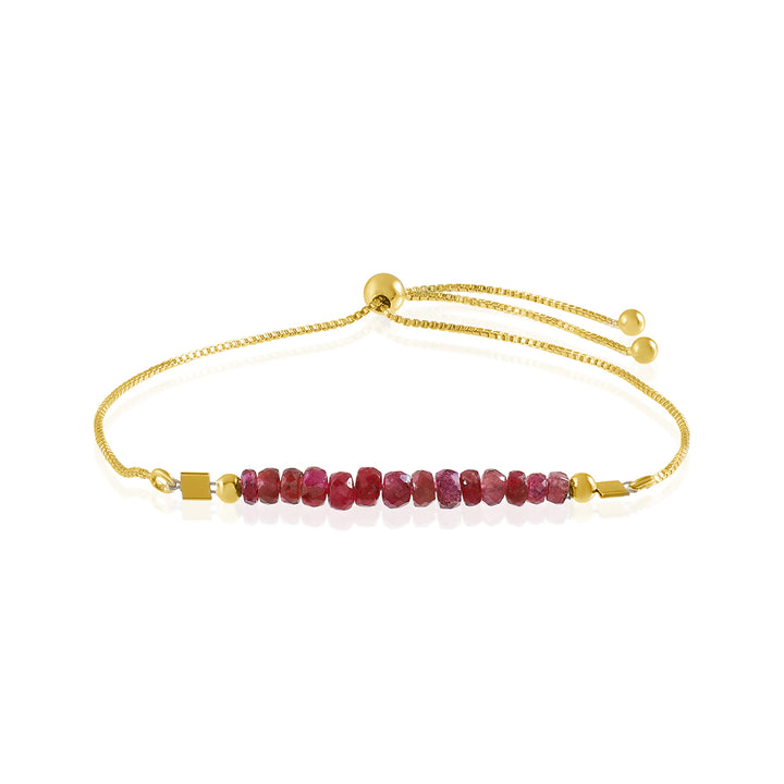 Ruby Silver Bolo Chain Bracelet