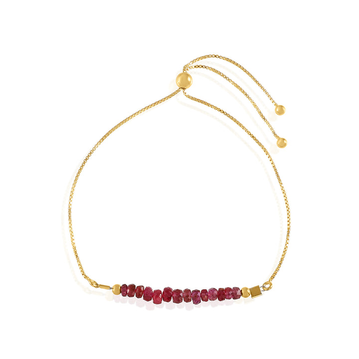 Ruby Silver Bolo Chain Bracelet