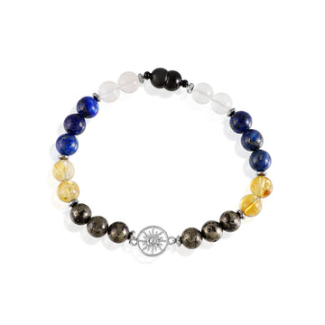 Citrine, Pyrite, Lapis & Moonstone Magnetic Lock Bracelet