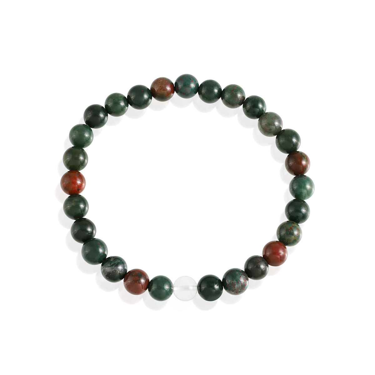 Bloodstone and Clear Quartz Bracelet