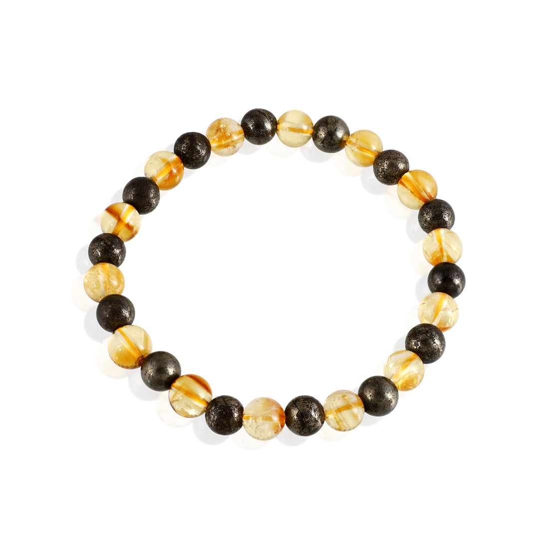 Citrine and Pyrite Bracelet for Wealth, Success, and Protection | Unisex