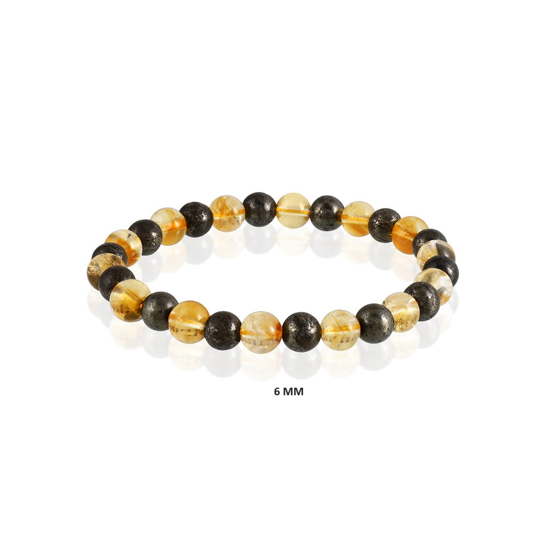 Citrine and Pyrite Bracelet for Wealth, Success, and Protection | Unisex