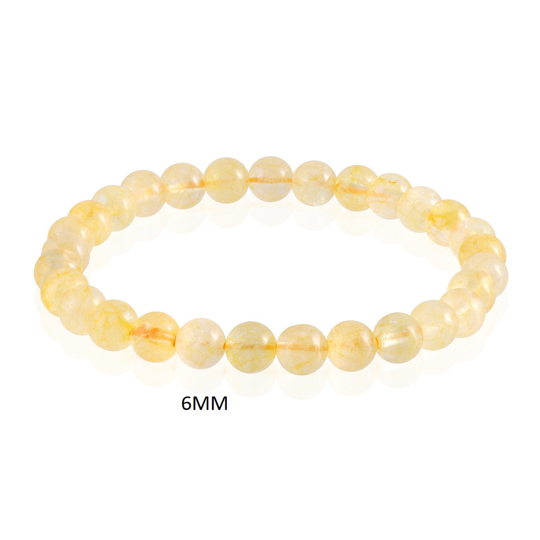 Natural Citrine Gemstone Bracelet - Yellow beads in a stretchable handmade bracelet