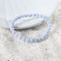 Symbolic representation of the Blue Lace Agate Bracelet, known as the Stone of Calmness