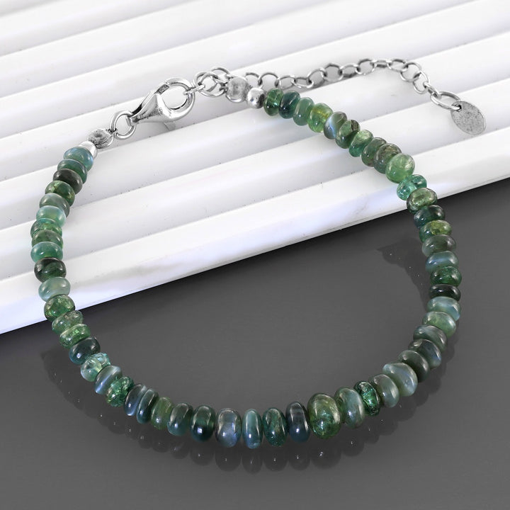 Alexandrite Beads Unisex Silver Bracelet