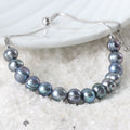 Mystic Pearl Beads Silver Bolo Chain Bracelet