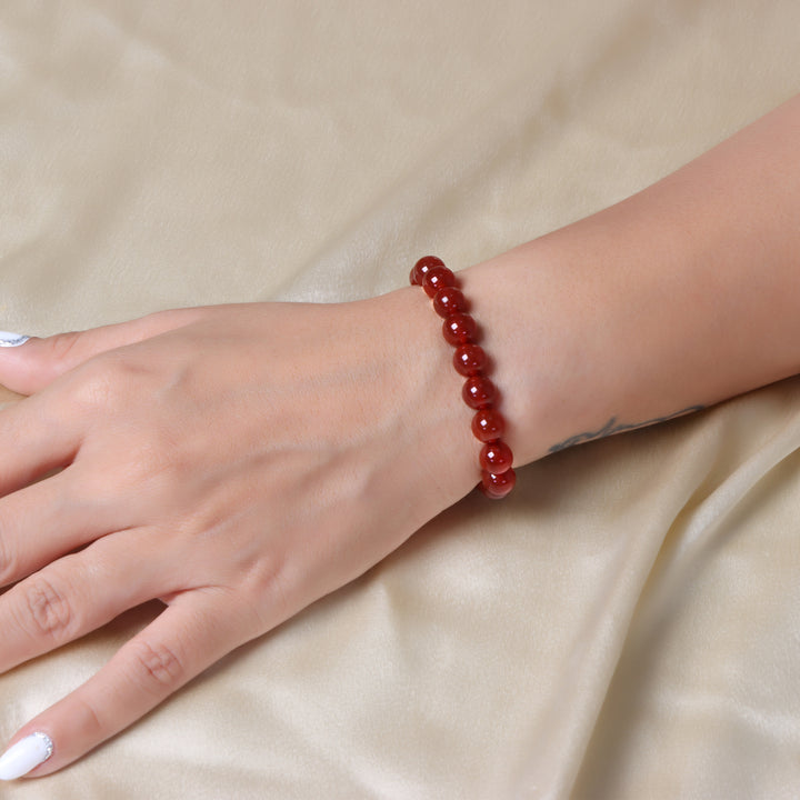 Red Onyx Stretch Bracelet: Stone of Strength