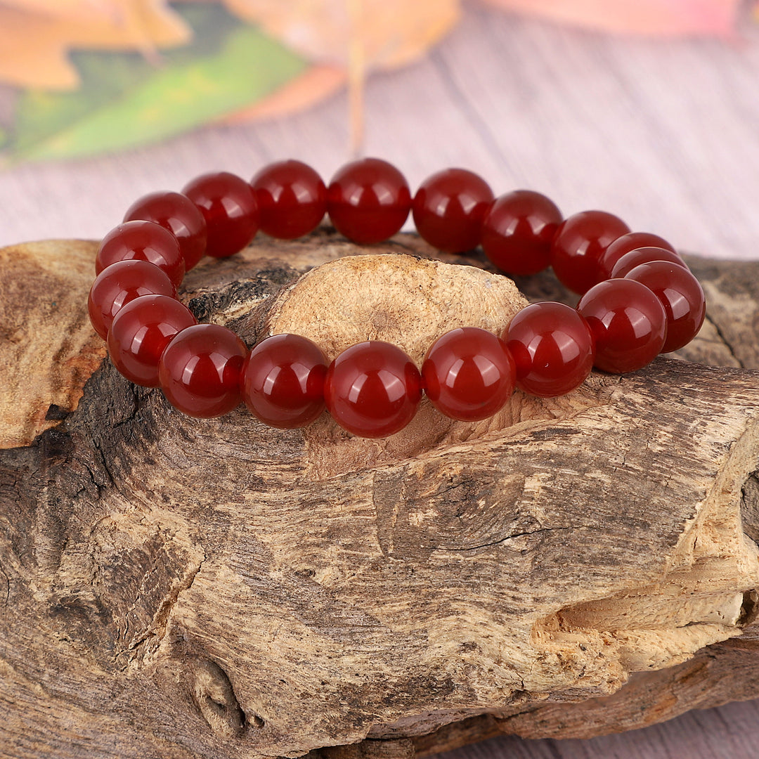 Red Onyx Stretch Bracelet: Stone of Strength