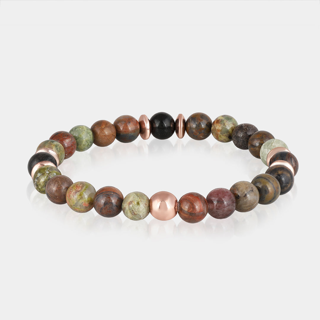 Ocean Jasper and Hematite Stretch Bracelet