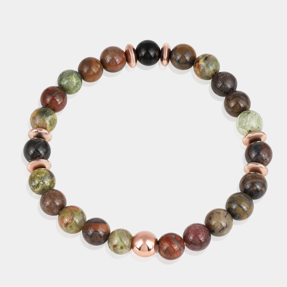 Ocean Jasper and Hematite Stretch Bracelet