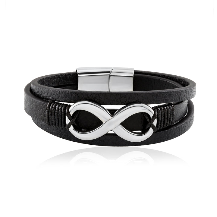 Three Row Infinity Love Leather Bracelet