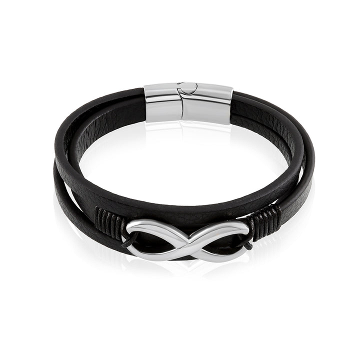 Three Row Infinity Love Leather Bracelet