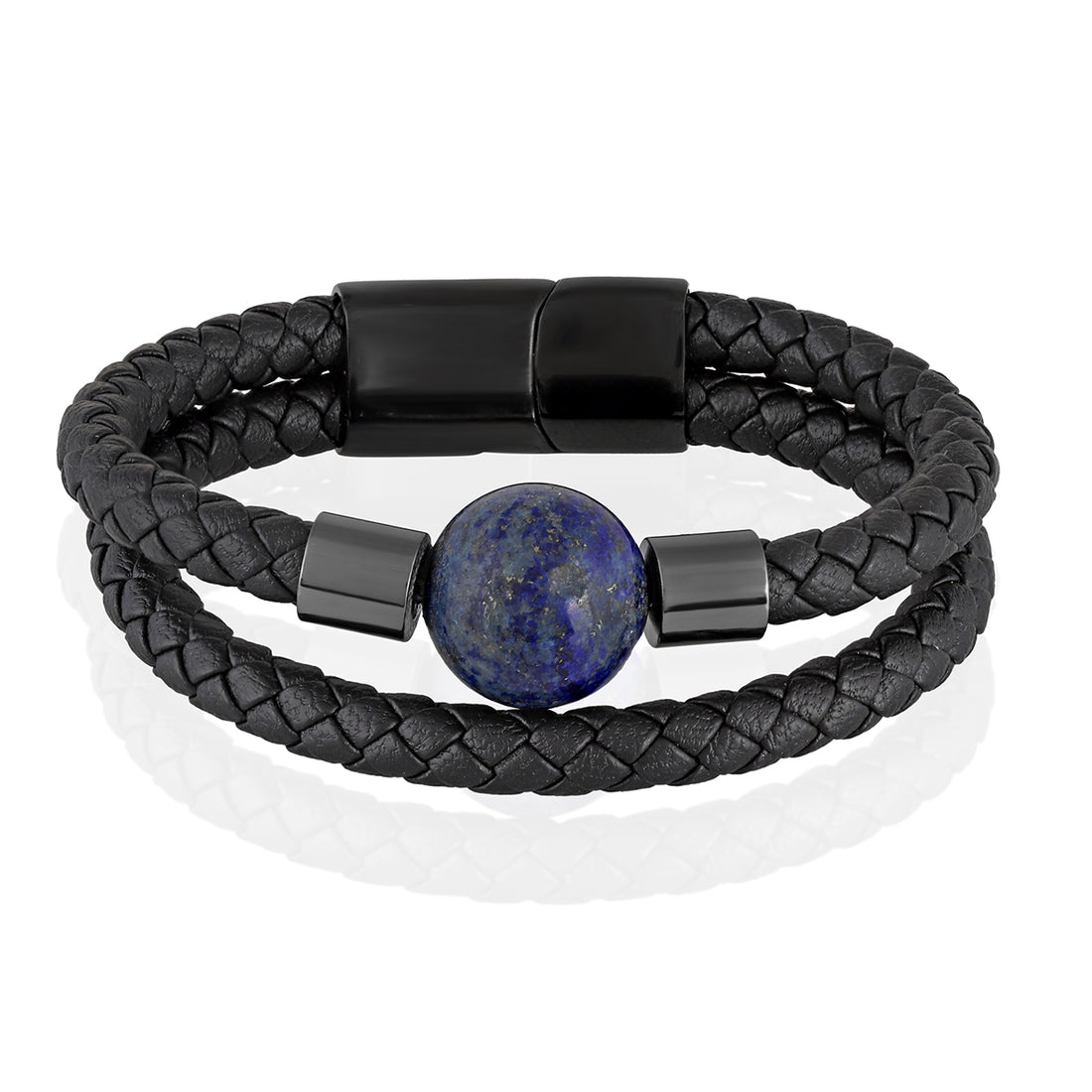 Stylish and Sturdy Lapis Lazuli Rope Leather Bracelet