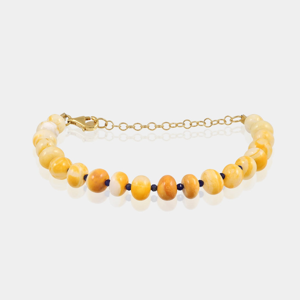 Yellow Opal Gemstone Bead Bracelet Detail