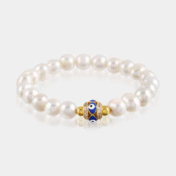 Pearl and Hematite Friendship Bracelet - Handmade Stretch Design